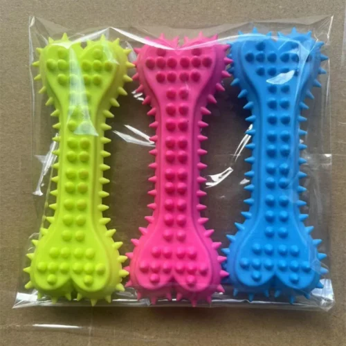 Teething toy Heart-shaped bone, rubber solid bite-resistant dog toy
