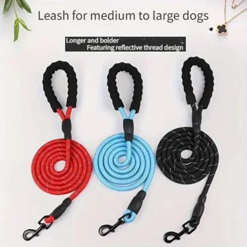 Dog Leads with Reflective Rope for Night Walking