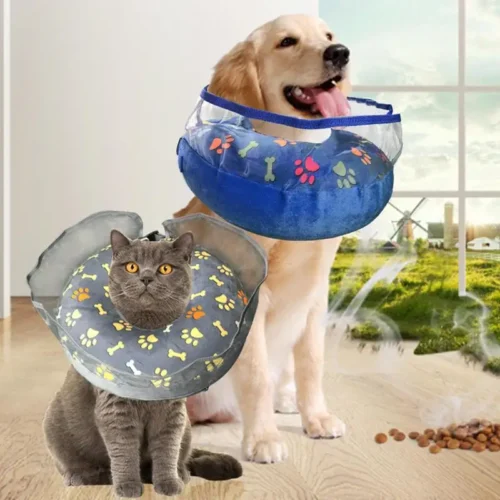 Inflatable Pet Anti-bite / Injury Elizabethan Collar For Dogs & Cats. Recovery Neck Wound Protective Dog Accessory