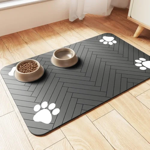 Pet Feeding Mat / Absorbent Pet Placemat for Food and Water
